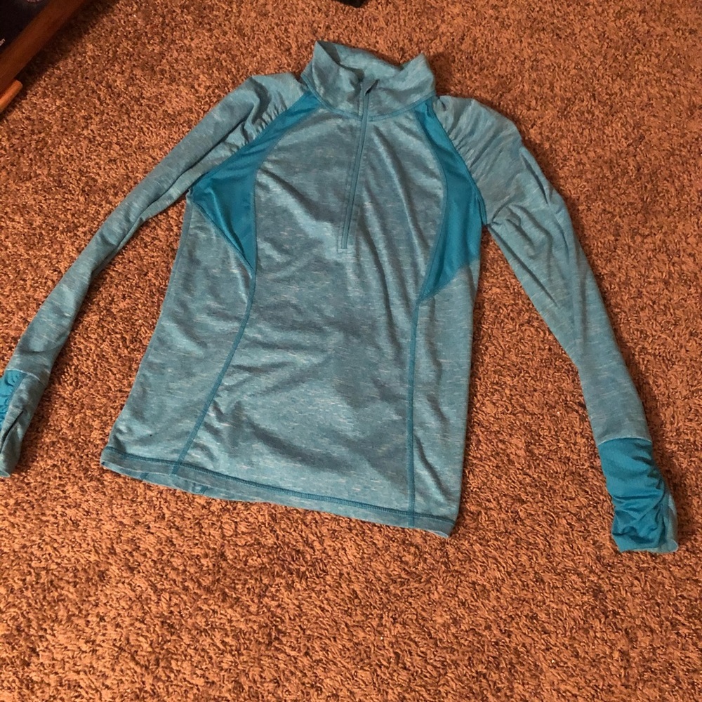 Light blue athletic quarter zip